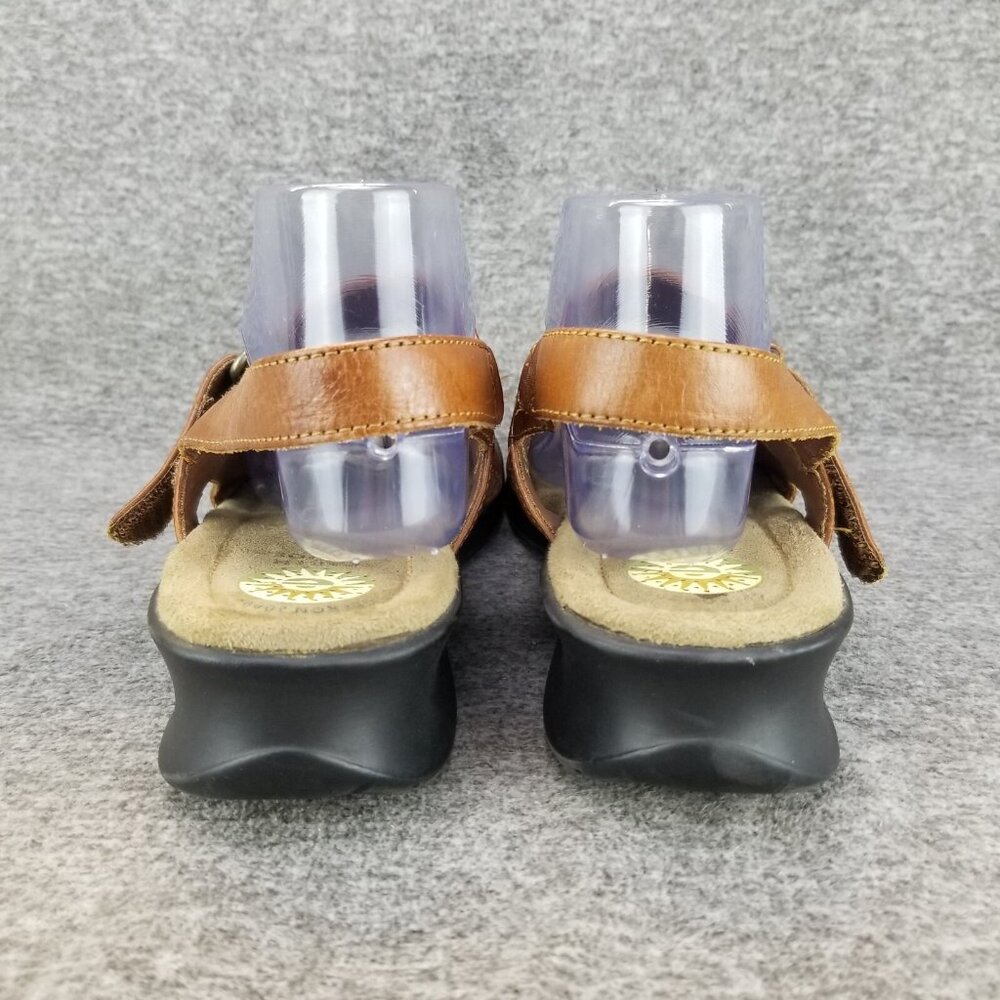 ✅Earth Shoes Juniper Brown Leather Slingback Sandals Womens 11 Wedge Heeled Shoe - Picture 8 of 10
